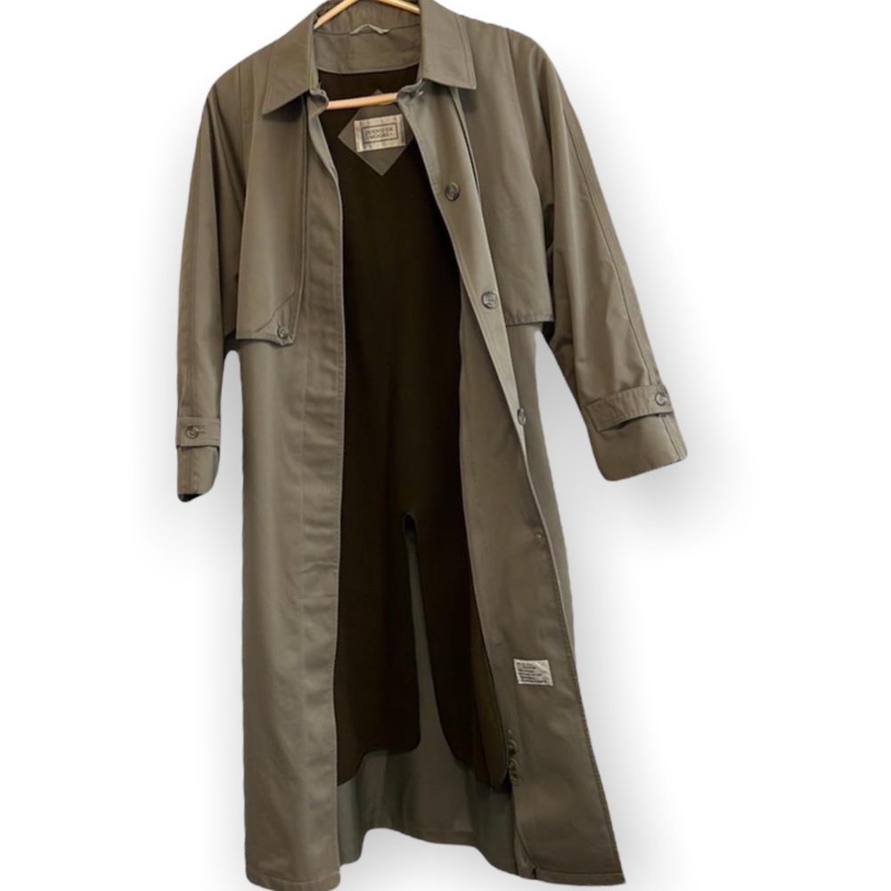 Vintage 80s Warm Trench coat with wool layering inside